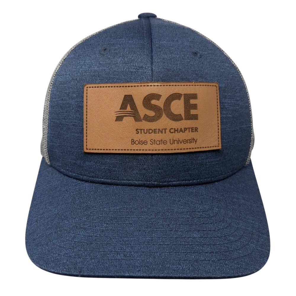 ASCE Snapback Trucker Hat Blue One Size Adjustable Mesh Back 6 Panel Team 365